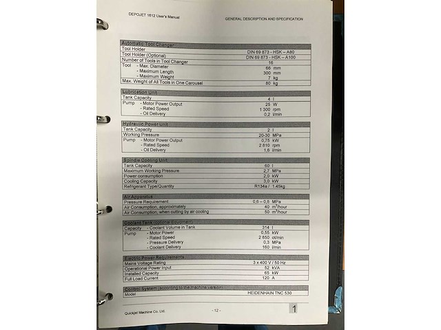 2003 quick jet depo jet av 1612 cnc verticale bewerkingscentra - afbeelding 6 van  17