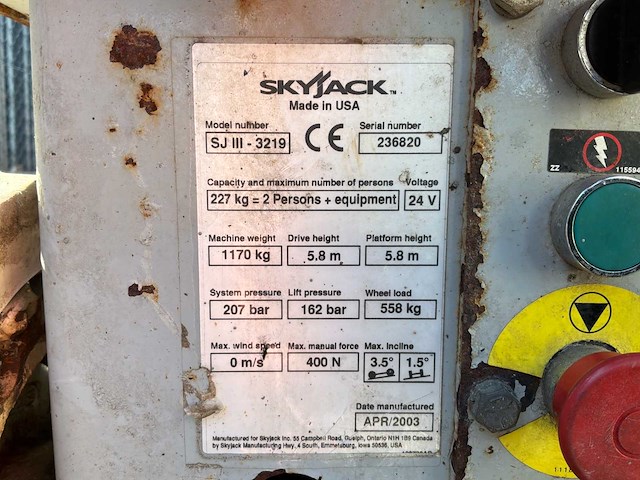 2003 skyjack sjiii - 3219 hoogwerker - afbeelding 14 van  21