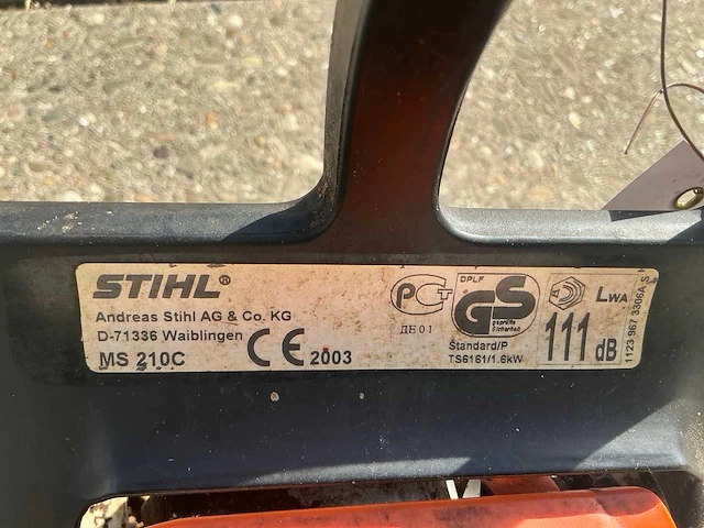 2003 stihl ms 210 c kettingzaag - afbeelding 4 van  5