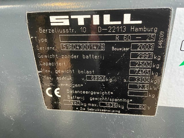 2003 still r60-25 vorkheftruck - afbeelding 14 van  28