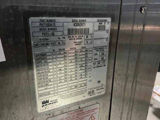 2003 taylor crown ph71-58 softijsmachine - afbeelding 8 van  11