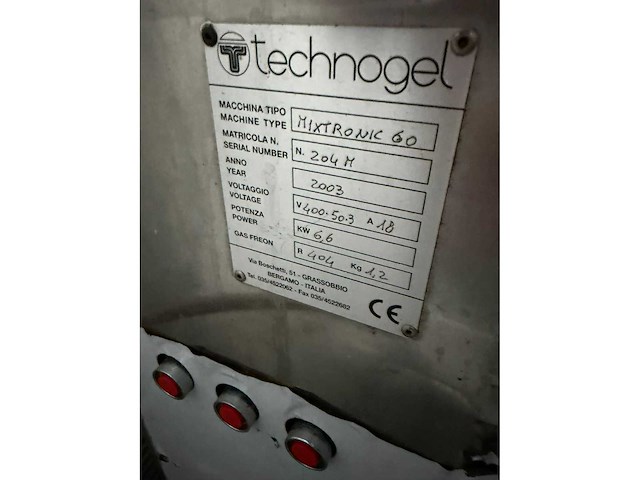 2003 technogel mixtronic 60 ijsmachine - afbeelding 5 van  6