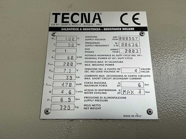 2003 tecna 800557 puntlasmachine - afbeelding 4 van  13