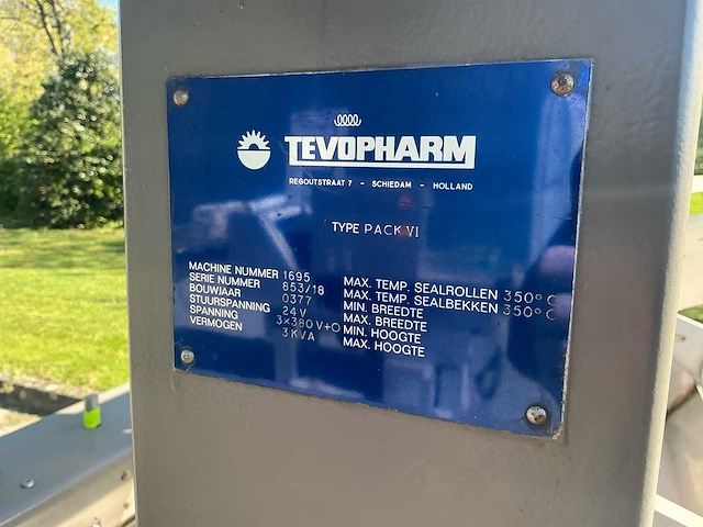 2003 tevopharm 1695 pack vi flow wrapper - afbeelding 5 van  13