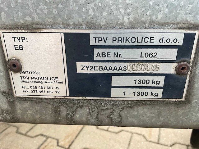 2003 tpv prikolice eb huif aanhangwagen - afbeelding 7 van  15