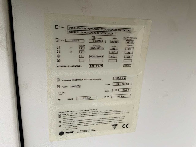 2003 trane ecgcl600c7he1 chiller - afbeelding 2 van  10