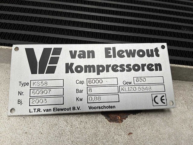 2003 van elewout air krone ks58 schroefcompressor - afbeelding 2 van  10