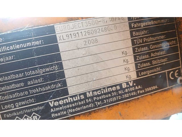 2003 veenhuis hdg 12500 mesttank met euroject 3500-8 40/48 bemester - afbeelding 13 van  26