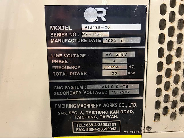 2003 victor vturn-26 cnc-draaibank - afbeelding 14 van  21