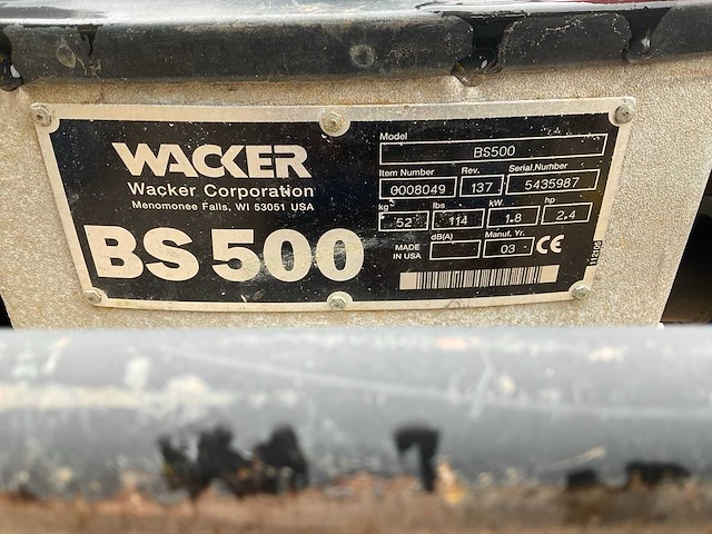 2003 wacker bs500 trilstamper - afbeelding 7 van  7