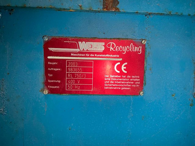 2003 weiss rl750/3 waste agglomerator - afbeelding 15 van  25