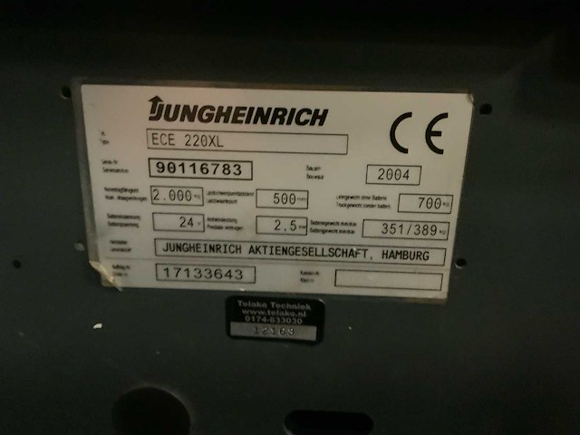 2004 - jungheinrich - ece 220 xl - orderpicker - afbeelding 2 van  11