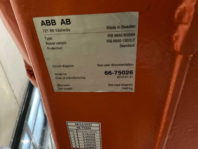 2004 abb irb 6640 m 2004 lasrobot - afbeelding 9 van  18