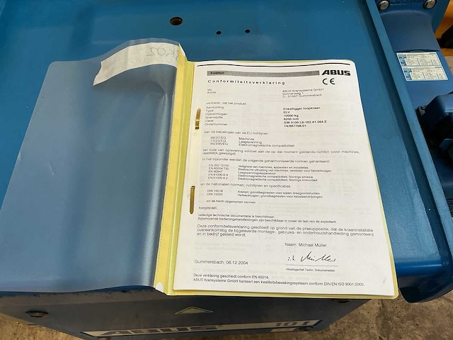 2004 abus 10.000 kg x 6,20 m bovenloopkraan - afbeelding 8 van  17