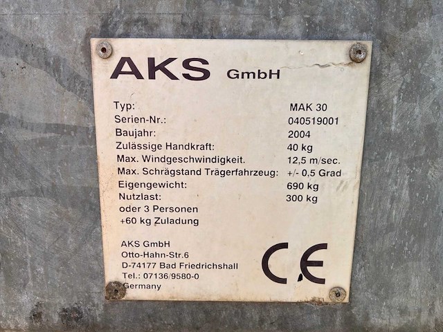 2004 aks mak 30 manbak met kraan - afbeelding 2 van  10