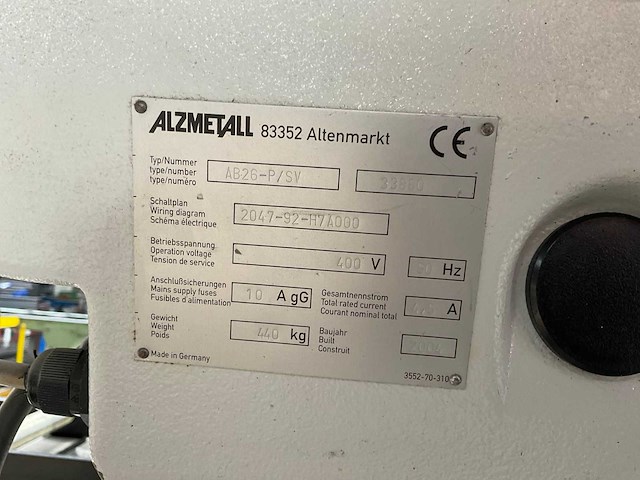 2004 alzmetall ab26-p/sv kolomboormachine met x-y-kruistafel - afbeelding 9 van  13