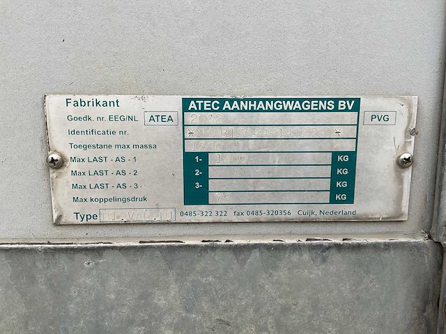 2004 atec b1 b1-var-d1 aanhangwagen - afbeelding 2 van  10