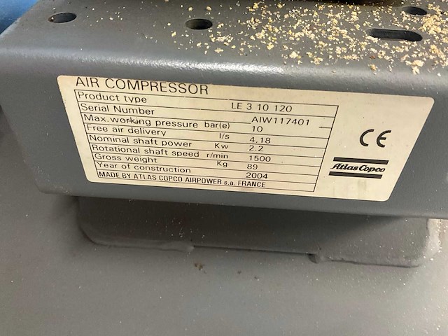 2004 atlas copco le 3 10 120 compressor - afbeelding 6 van  7