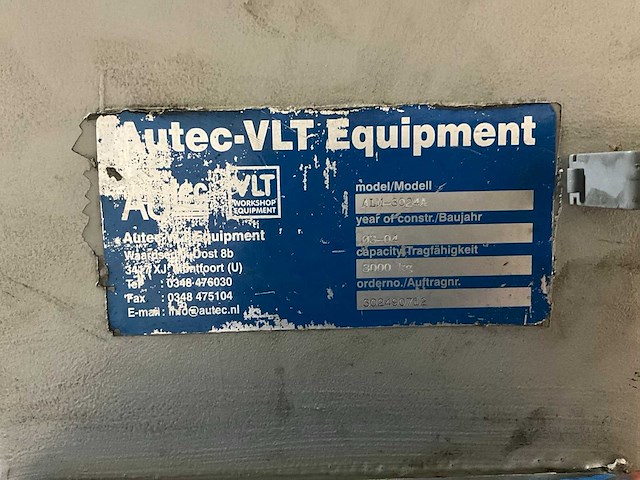 2004 autec-vlt alm-3024a hefbrug - afbeelding 9 van  9
