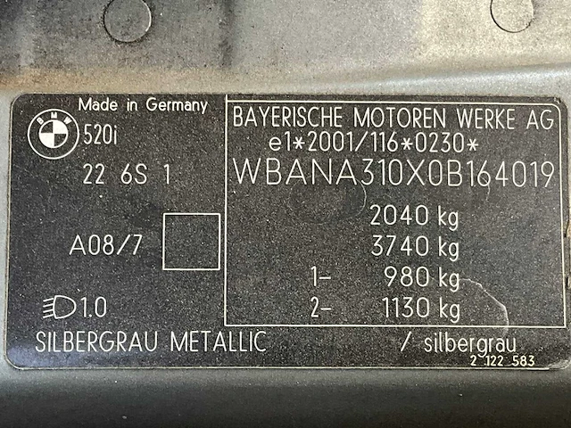 2004 bmw 5-serie 520 personenauto - afbeelding 27 van  34