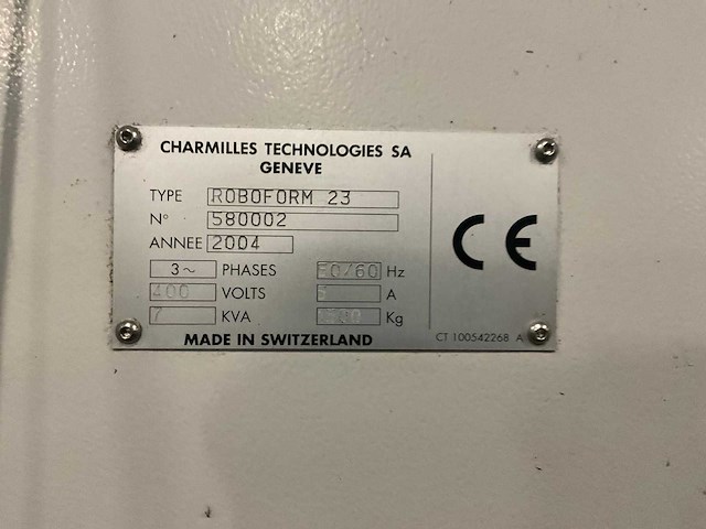 2004 charmilles roboform 23 zinkvonkmachine met gereedschap/onderdelen kast - afbeelding 23 van  29