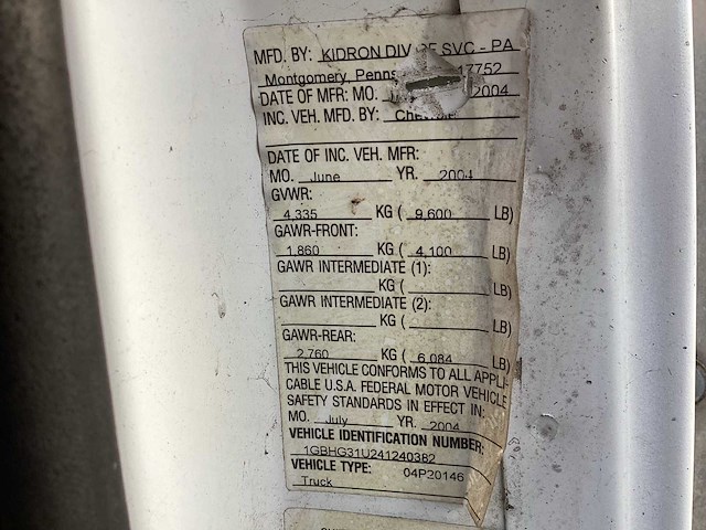 2004 chevrolet bedrijfswagen - afbeelding 4 van  17