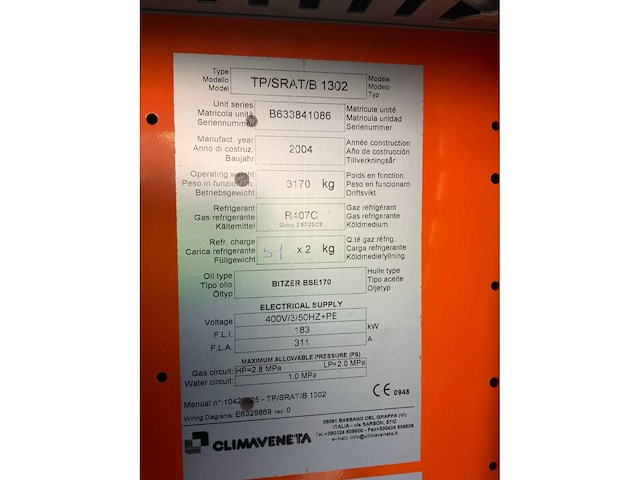 2004 climaveneta tp/srat/b 032 chiller - afbeelding 2 van  10