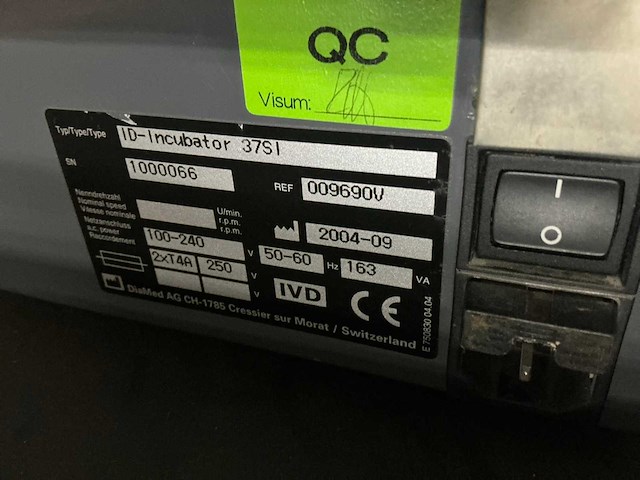 2004 diamed-id 37si incubator - afbeelding 4 van  5