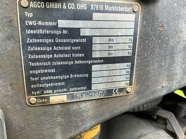 2004 fendt vario farmer 412 vierwielaangedreven landbouwtractor - afbeelding 11 van  39