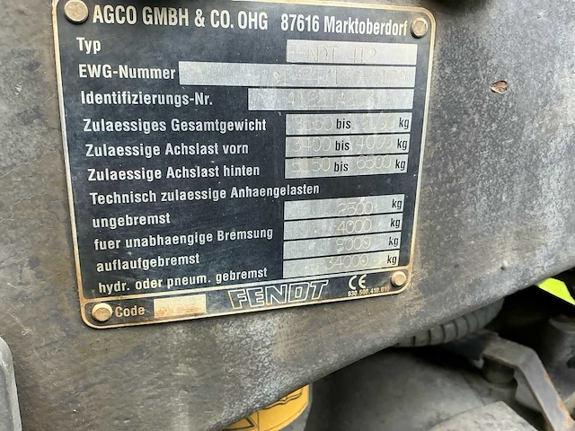 2004 fendt vario farmer 412 vierwielaangedreven landbouwtractor - afbeelding 16 van  39