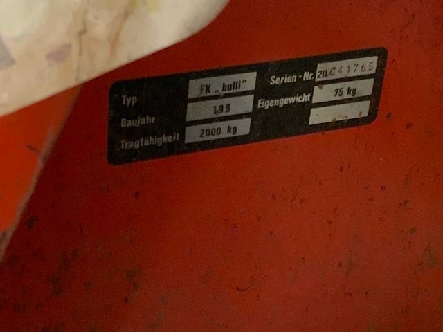 2004 fl bulli hand hydraulische palletwagen - afbeelding 2 van  2