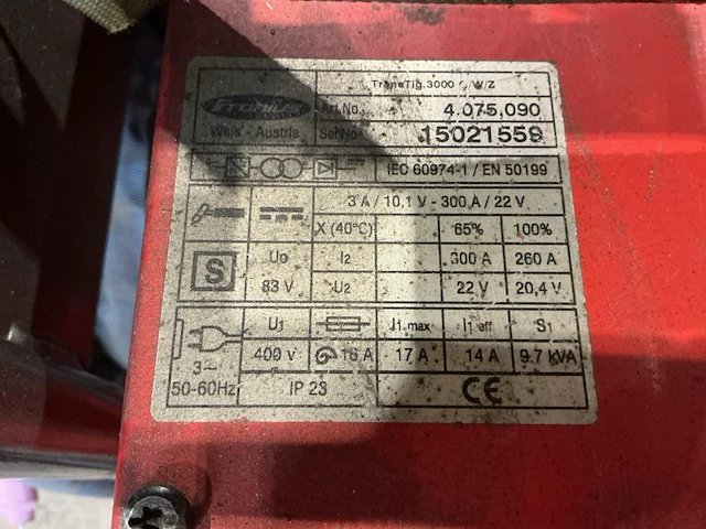 2004 fronius transtig 3000 g/f tig lasmachine - afbeelding 7 van  8