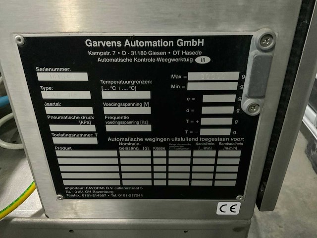 2004 garvens e40-dms checkweigher - afbeelding 6 van  7
