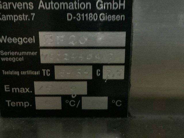 2004 garvens s3 checkweigher - afbeelding 9 van  10