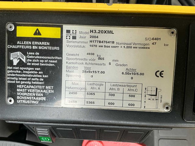 2004 hyster 3.20 vorkheftruck - afbeelding 21 van  28