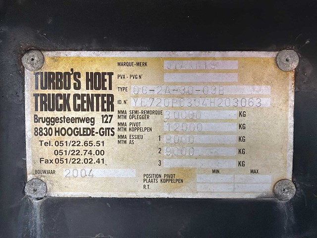 2004 jiannis ye720pc304h203063 oplegger - afbeelding 14 van  22