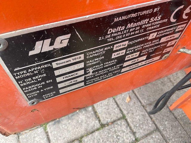 2004 jlg toucan 1010 hoogwerker - afbeelding 8 van  11
