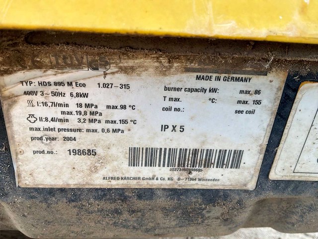 2004 kärcher hds 895m eco hogedrukreiniger - afbeelding 8 van  9