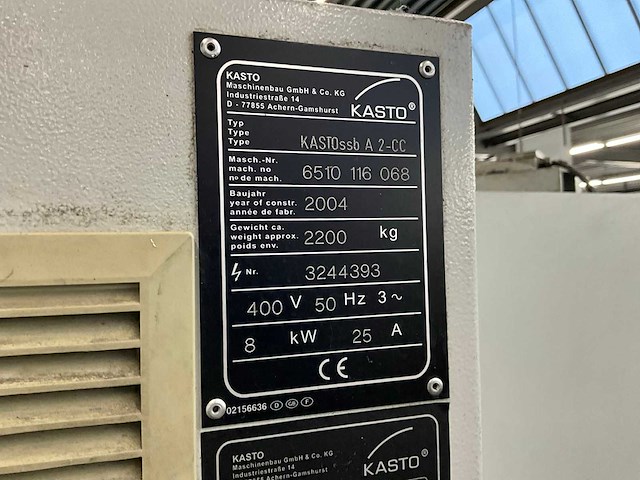 2004 kasto ssb a 2-cc cnc-bandzaagmachine - afbeelding 16 van  17