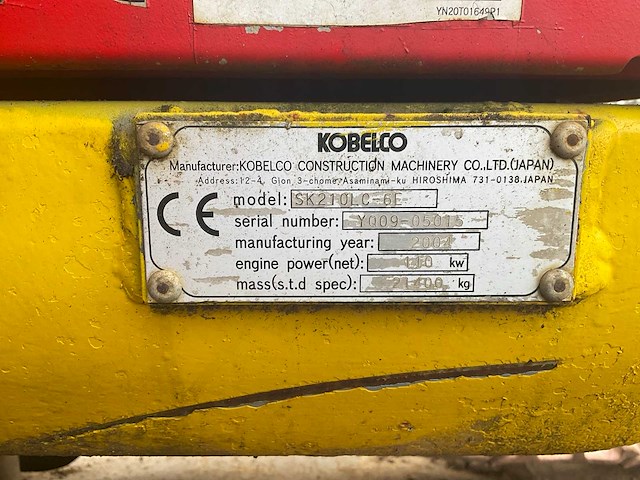2004 kobelco sk210lc-6e rupsgraafmachine - afbeelding 18 van  19