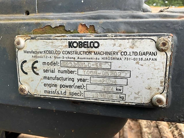 2004 kobelco sk330nlc-6e rupsgraafmachine - afbeelding 39 van  44