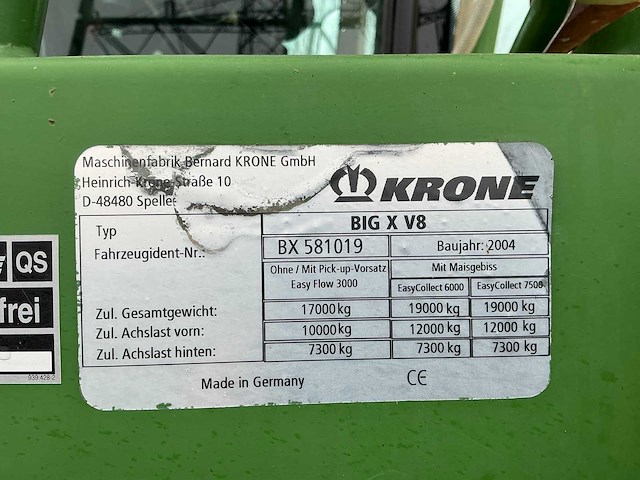 2004 krone big x v8 veldhakselaar - afbeelding 47 van  48