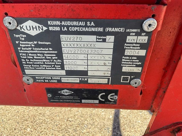 2004 kuhn euv 270 voermengwagen - afbeelding 14 van  26