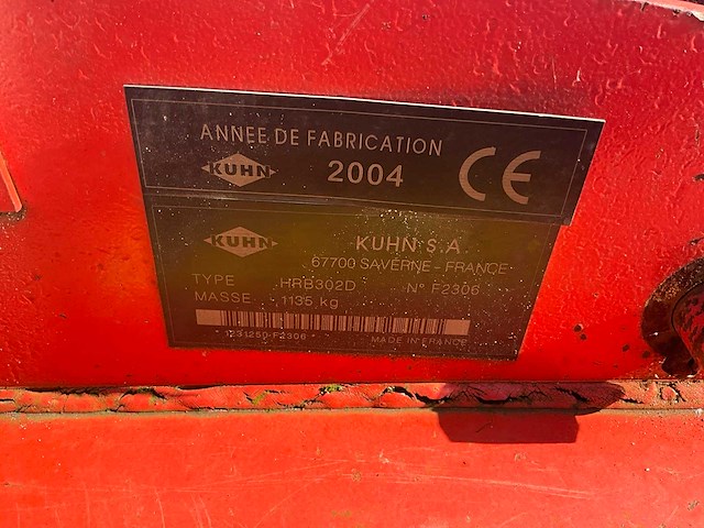 2004 kuhn hrb302d rotorkopeg - afbeelding 9 van  17