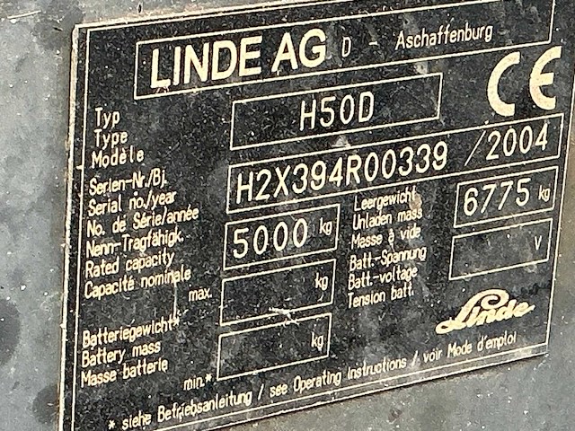 2004 linde h50d vorkheftruck - afbeelding 18 van  25