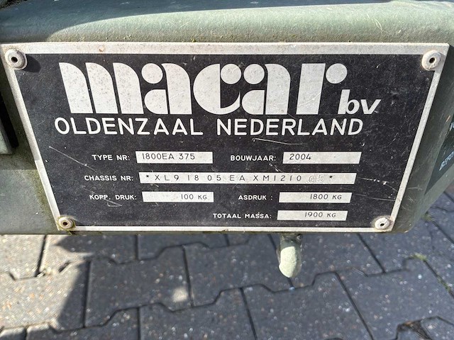 2004 macar 1800ea 375 aanhangwagen - afbeelding 11 van  11