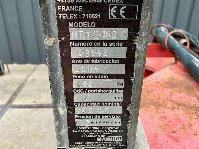 2004 manitou mrt2150 werk platform - afbeelding 6 van  6