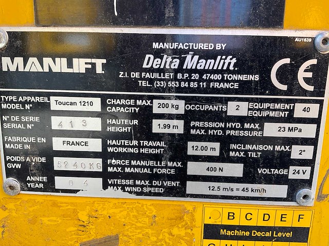 2004 manlift toucan 1210 hoogwerker - afbeelding 17 van  24