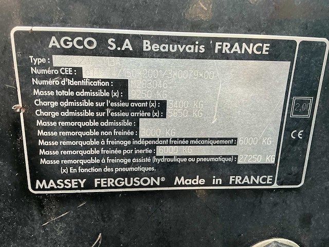 2004 massey ferguson 6480 vierwielaangedreven landbouwtractor - afbeelding 45 van  50