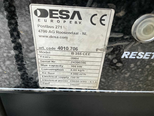 2004 master / desa b 355 cee heteluchtkanon - afbeelding 9 van  9